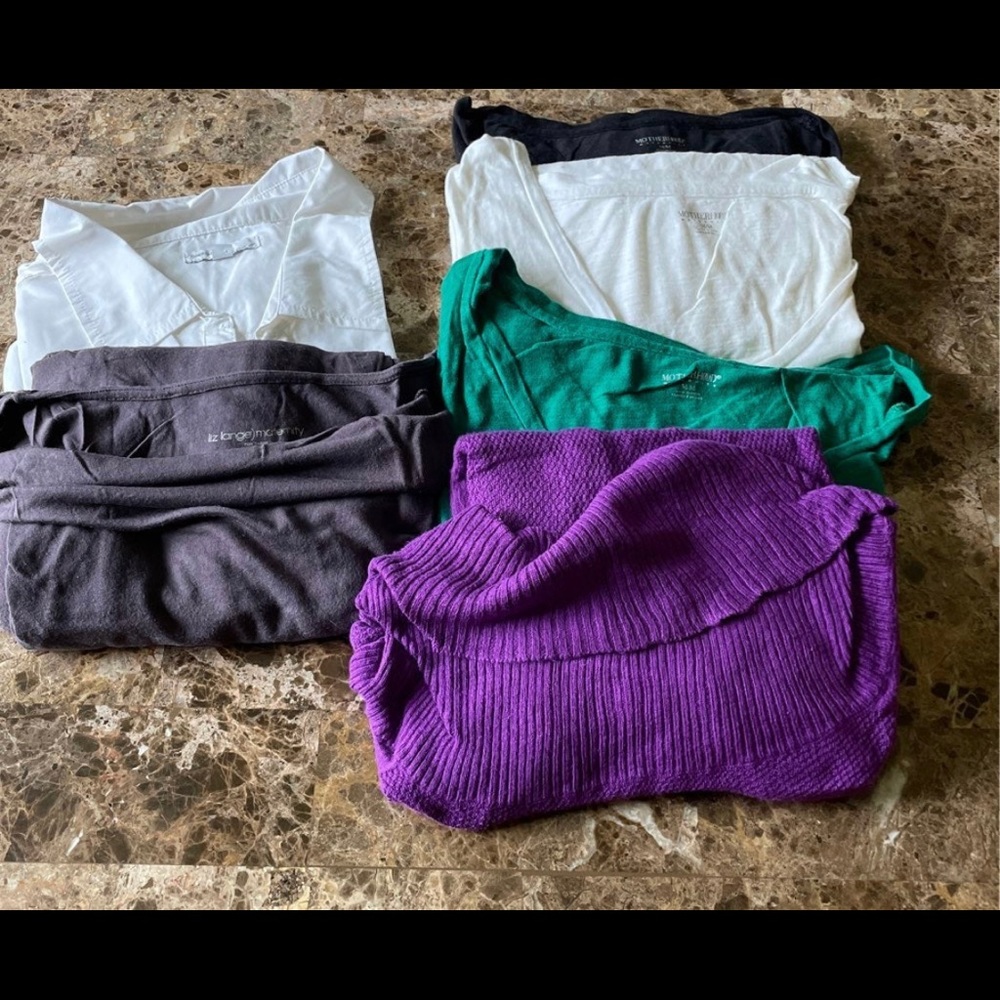 Lot of 6 Motherhood Maternity Shirts Size L